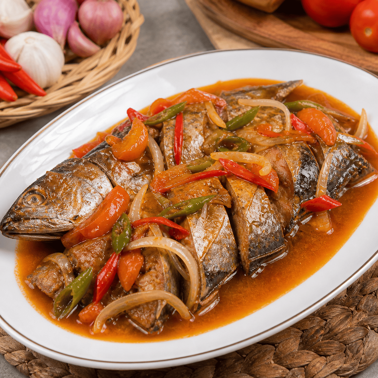 Ikan Tongkol Cuwe Saus Asem Manis di Warteg Warmo Tebet